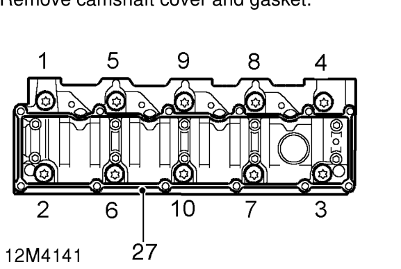 Remove camshaft cover and gasket.