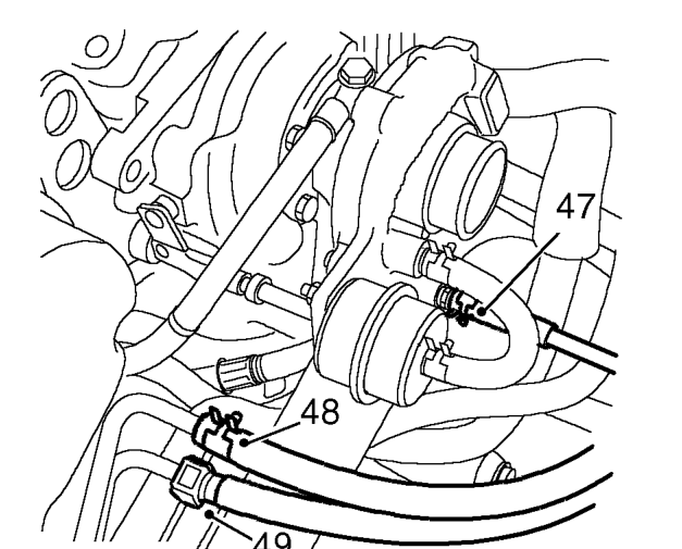 Release clip and disconnect outlet hose from expansion tank.