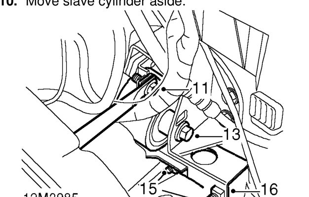 Move slave cylinder aside.