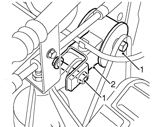 Tie rod - upper – Remove engine acoustic cover. See ENGINE, Repairs.