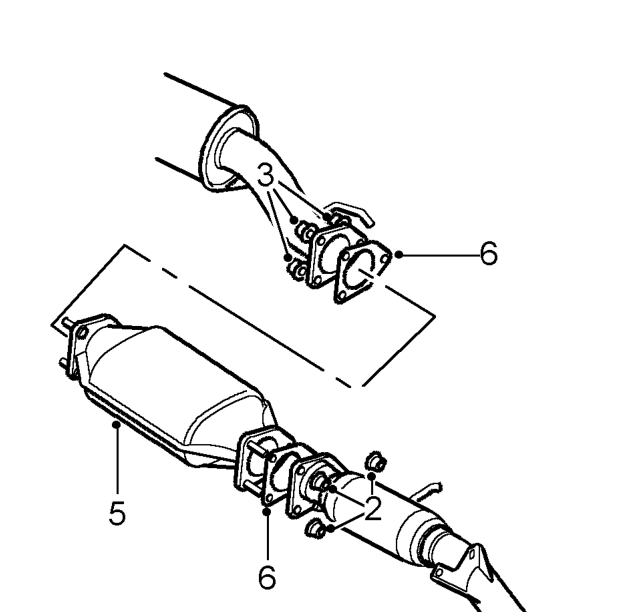 Catalytic converter – Raise vehicle on 4 post ramp.