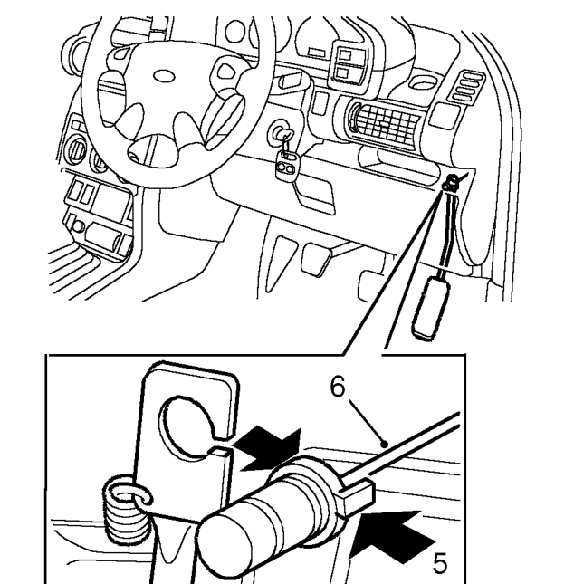 Throttle cable – Release cable from bulkhead.