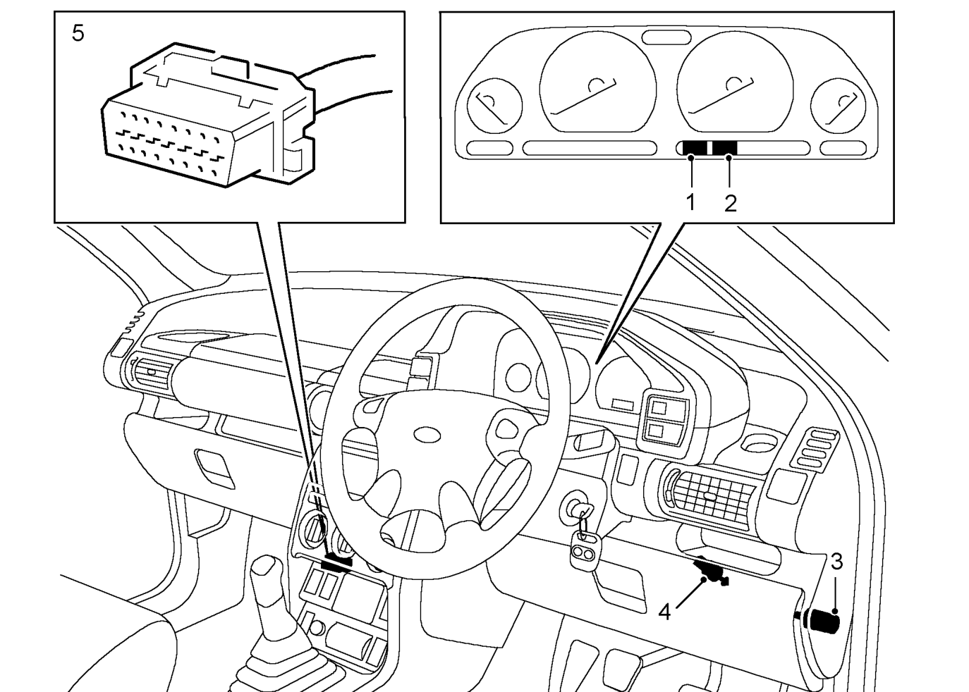 Passenger compartment component locations