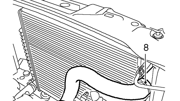 Pump - fuel injection (fip) – Loosen clip and disconnect top hose from coolant rail.
