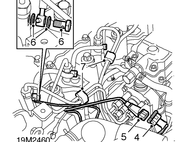 Injectors – Position absorbent cloth around fuel injectors to absorb any fuel spillages.