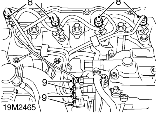 High pressure pipes - fuel injection – Pull multiplug bracket clear of FIP.