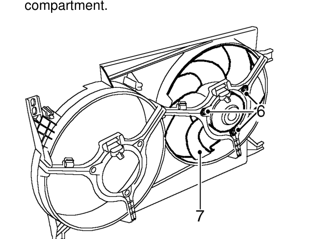 Motor - cooling fan – Remove fan assembly from engine compartment.