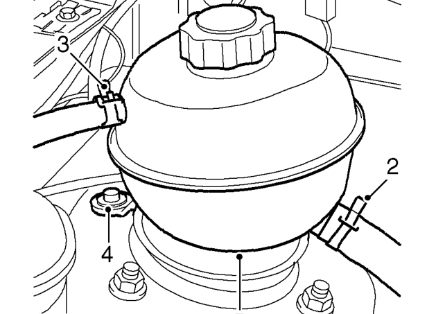 Expansion - tank - coolant – Position container to collect coolant.