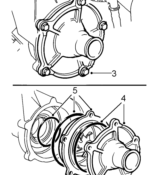 Pump - coolant – Release clip and disconnect coolant hose from pump housing.