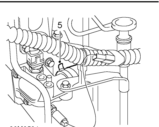 Pump - coolant - with air conditioning – Loosen clip and release top hose from oil cooler and engine coolant rail.