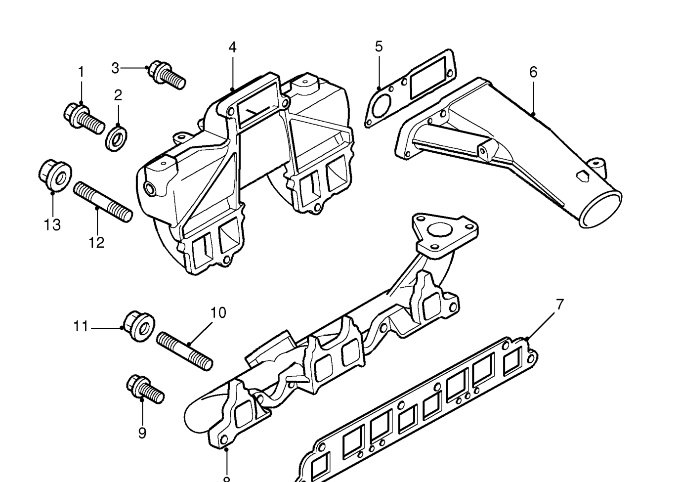Inlet and exhaust manifold - ’l’ series