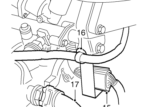 Release clip and disconnect coolant hose from inlet manifold.