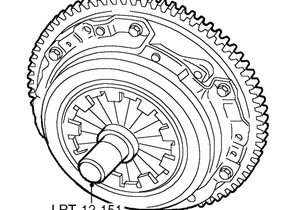 Clutch assembly – Position pressure plate to flywheel ensuring it is located on dowels.
