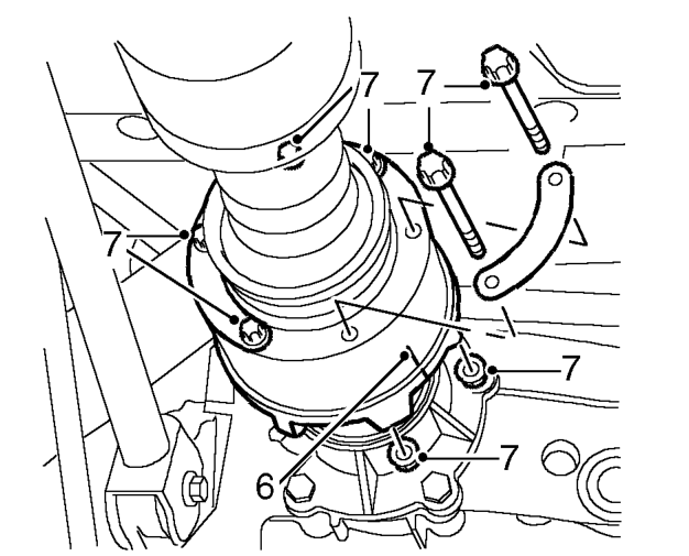 All models. – Mark propeller shaft and IRD drive flange for identification.