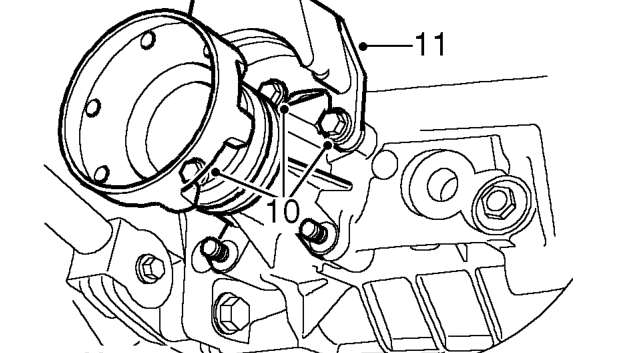 Petrol models – Remove 5 nuts securing IRD pinion housing to IRD main casing.