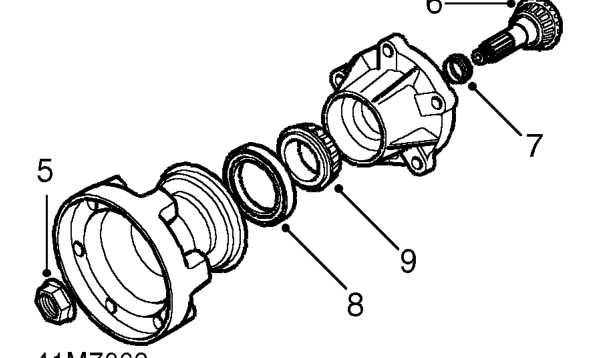 Seal - pinion gear – Using a torque wrench and a 30 mm socket, rotate pinion shaft 10 complete turns and record