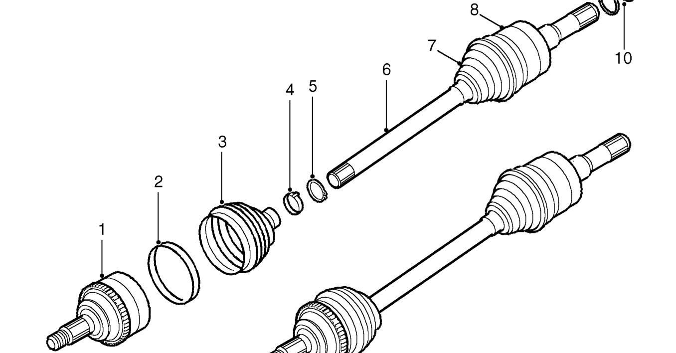 Rear drive shaft components