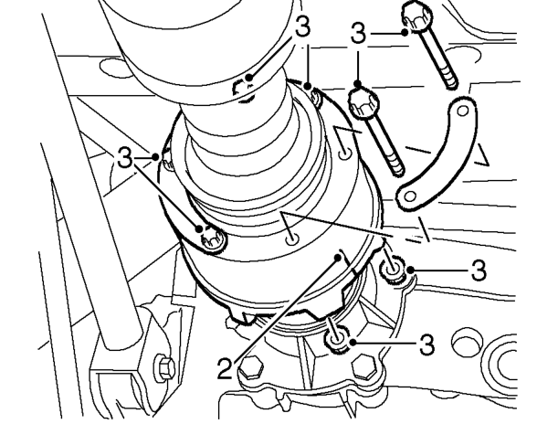 Propeller shaft - assembly – Raise vehicle on a 4 post ramp.