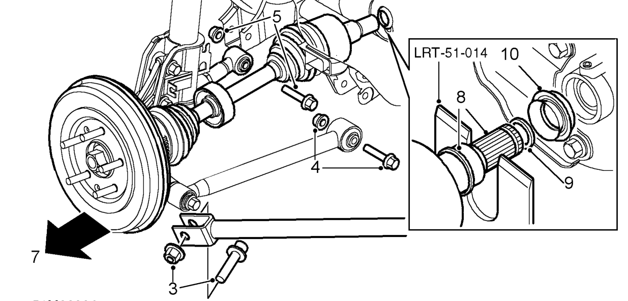 Oil seal - differential – Remove road wheel(s).