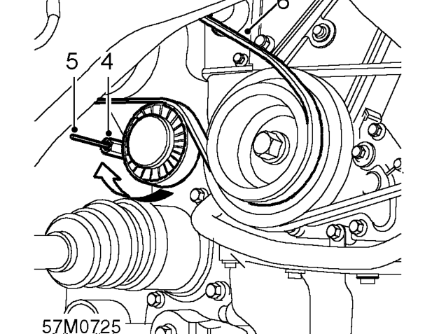 Belt - drive - pas pump - ’k’ series – Remove RH splash shield.