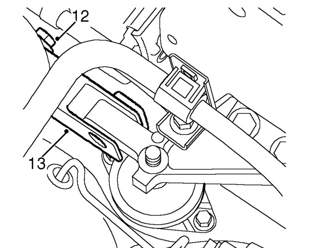 Models with air conditioning – Remove bolt securing engine upper tie bar to engine mounting bracket.