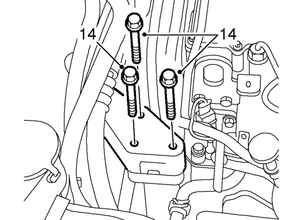 Models with air conditioning – Raise upper tie bar to clear engine mounting bracket.