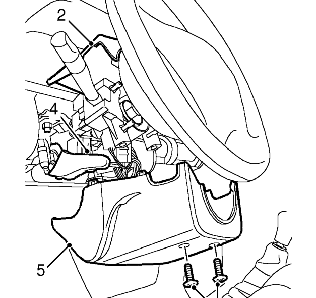 Nacelle - steering column – Remove key from starter switch.