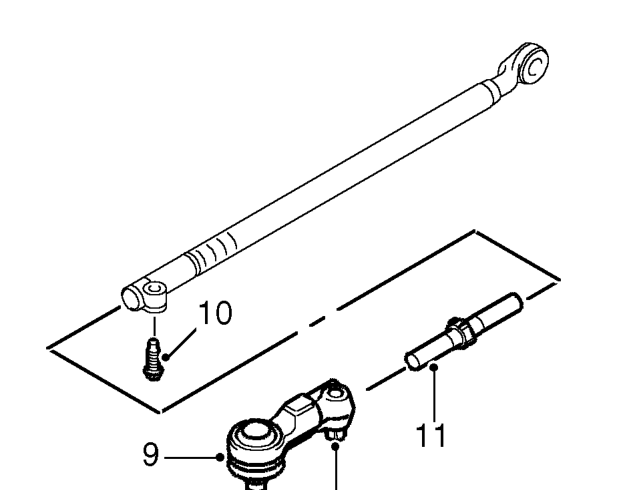 Track rod – Remove spacer. Do not carry out further dismantling if component is removed for access onl