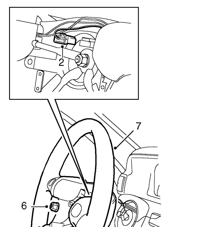 Steering wheel – Remove steering wheel air bag. See RESTRAINT SYSTEMS, Repairs.