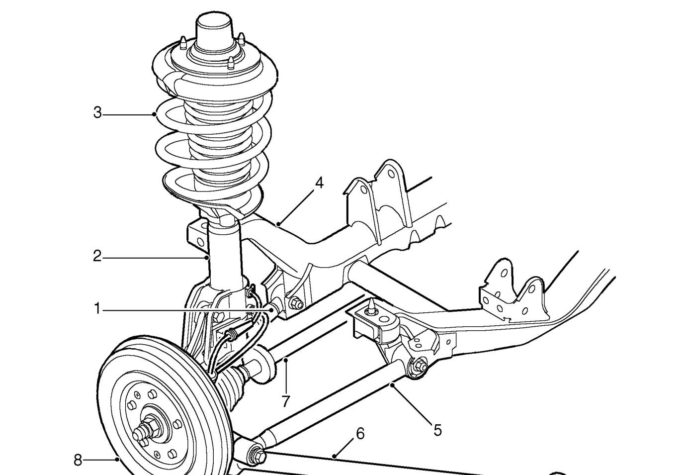 Rear suspension component locations