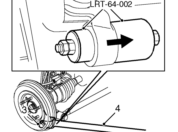 Bush - trailing link - rear – Remove road wheel(s).