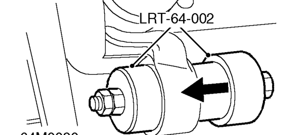 Bush - trailing link - rear – Using LRT-64-002 remove trailing link bush from hub.