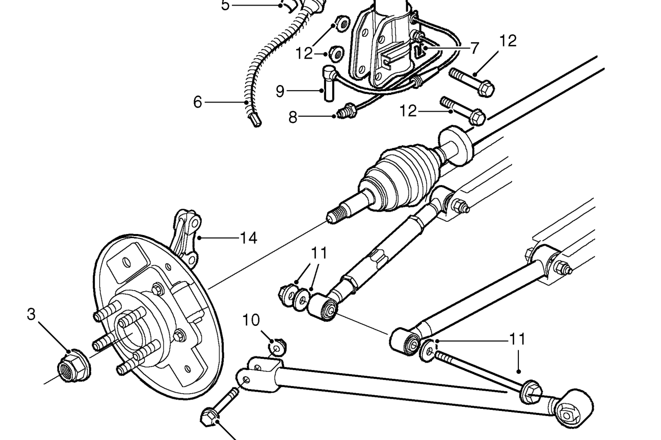 Bearing - hub - rear – Remove road wheel(s).