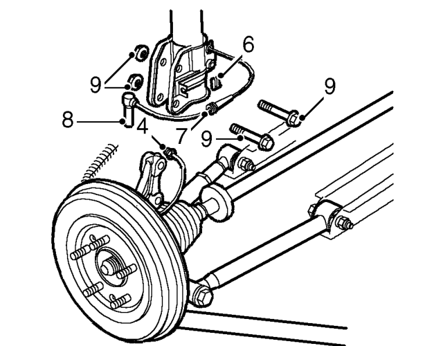 Damper - rear – Fit clamp to brake hose.