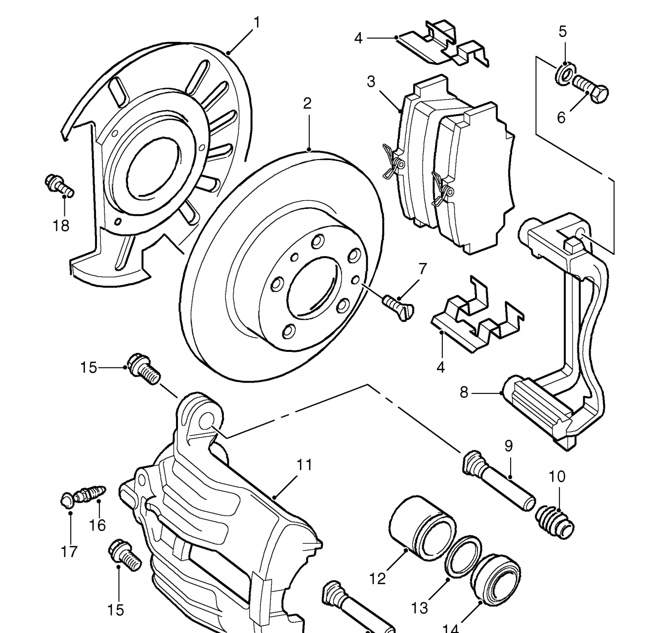 Front brake components