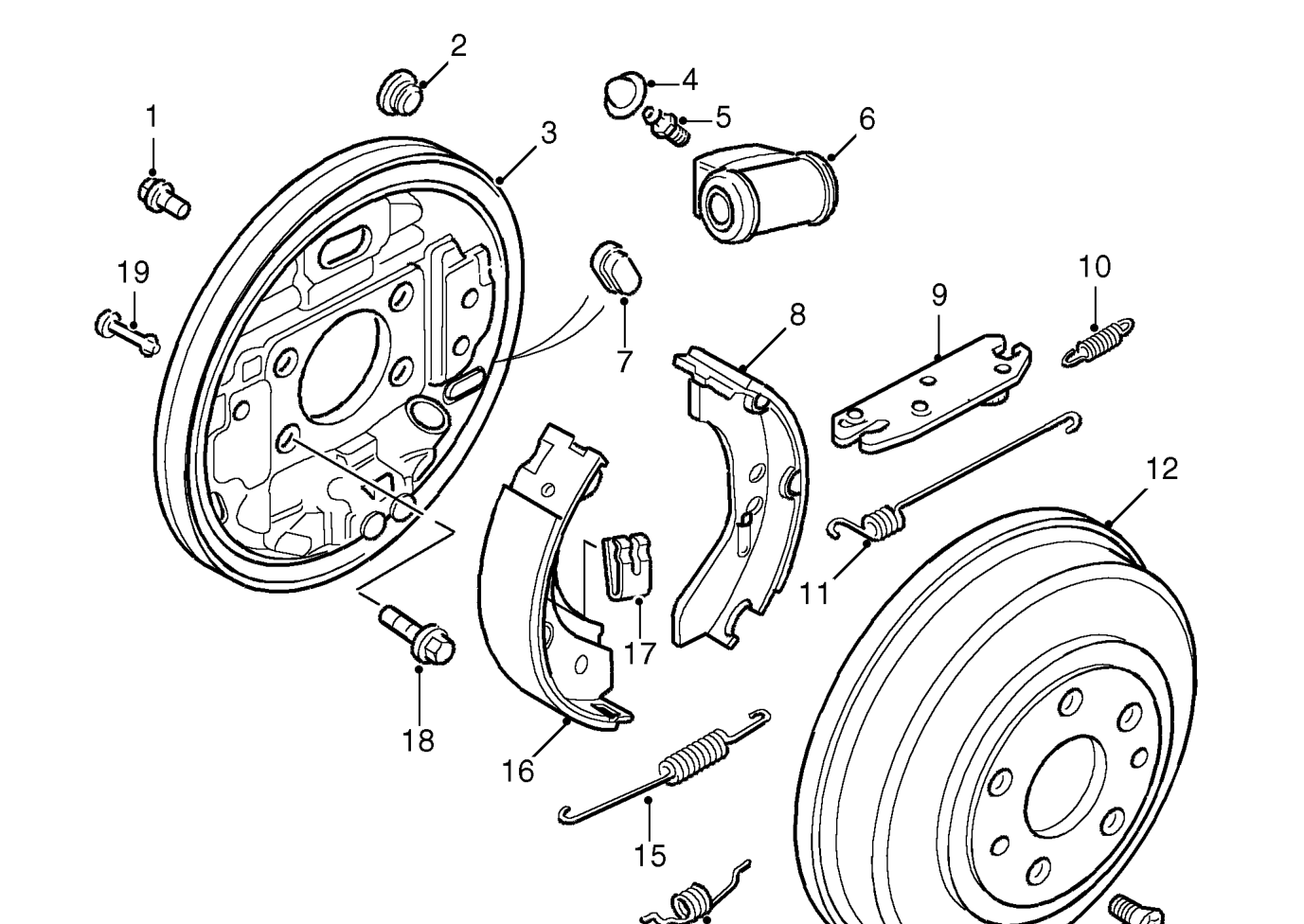 Rear brake components