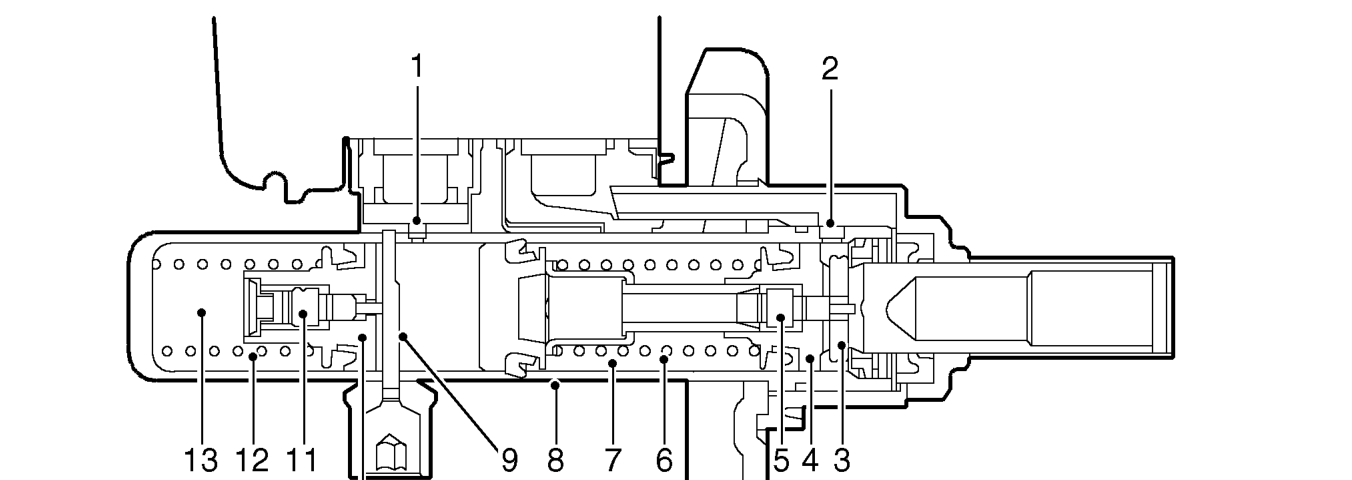 Sectioned view of master cylinder assembly - abs