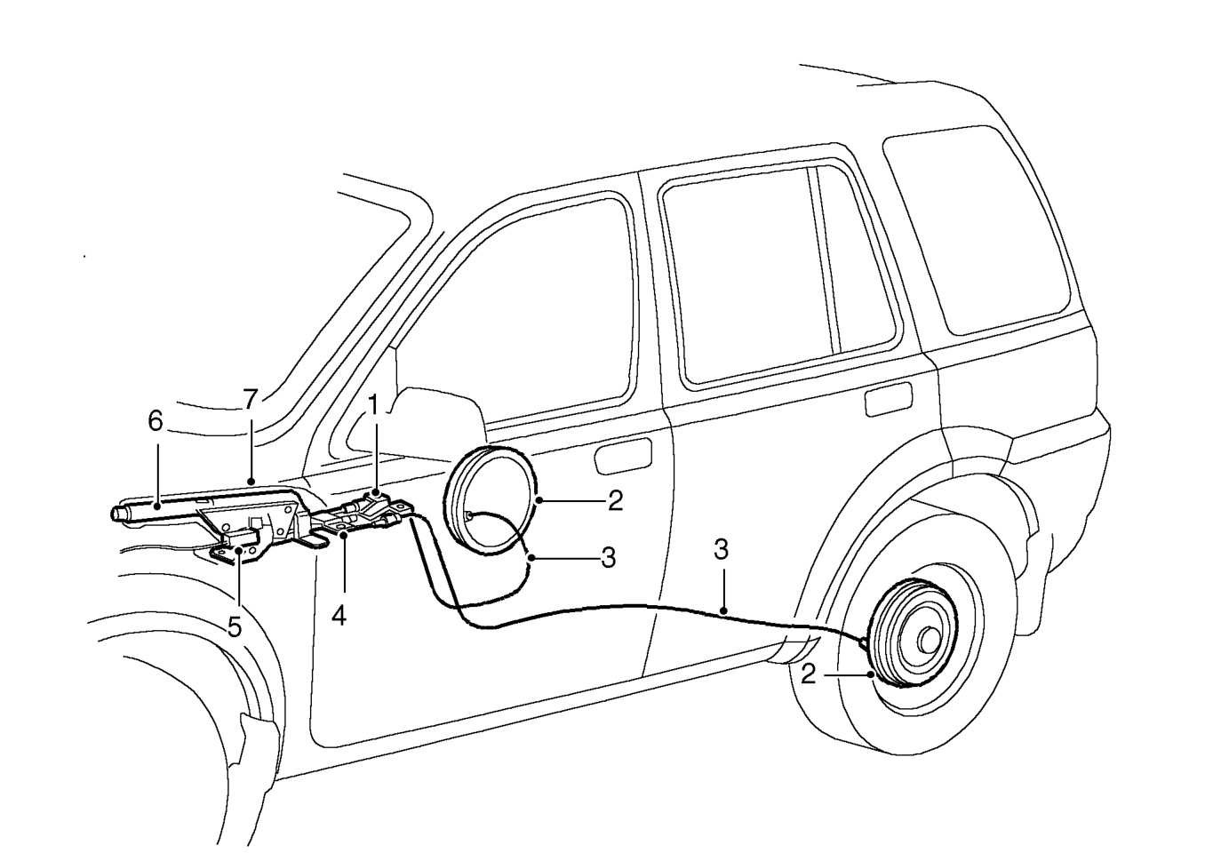 Handbrake components – A warning switch, on the base of the handbrake lever, operates the brake warning lamp in t