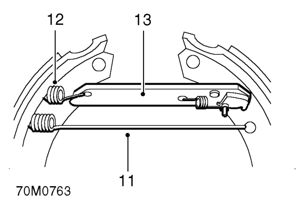 Fit an elastic band around wheel cylinder to retain pistons. Do not carry out further dism