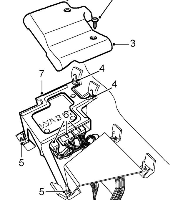Electronic control unit (ecu) - abs – Slide RH front seat fully rearwards.