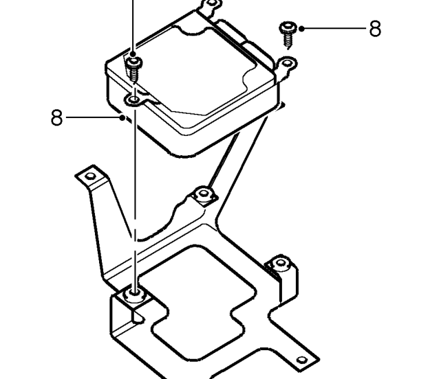 Electronic control unit (ecu) - abs – Remove support bracket and ECU.