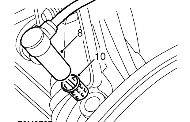 Sensor and harness - abs - front – Release harness from brake hose clips.