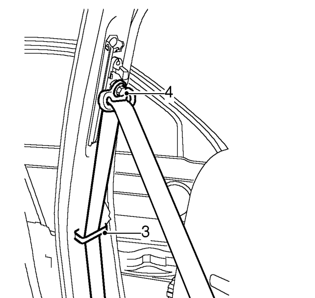 Seat belt - front - 5 door – Remove ’B/C’ post upper finisher. See BODY, Interior trim components.