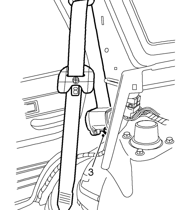 Seat belt - side - rear - 5 door – Remove rear quarter upper trim casing. See BODY, Interior trim components.