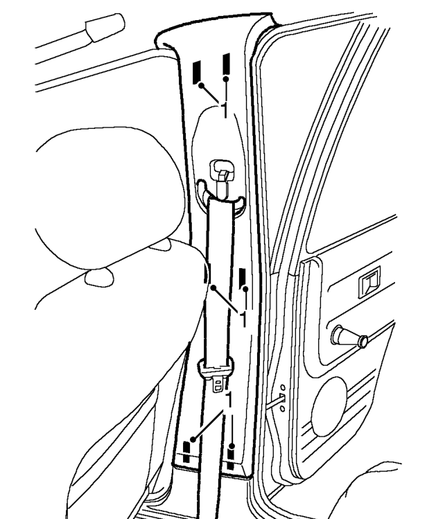 Adjustable mounting - seat belt - ’b/c’ post – Service repair no - 76.73.26