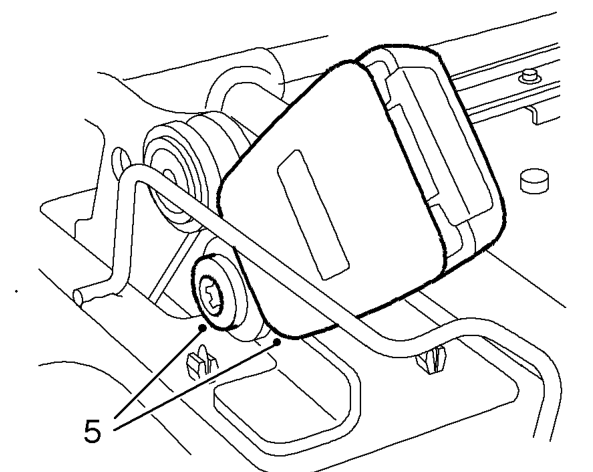 Seat belt buckle - rear - 3 door – Release rear seat cushion cover retainers and position cushion aside.