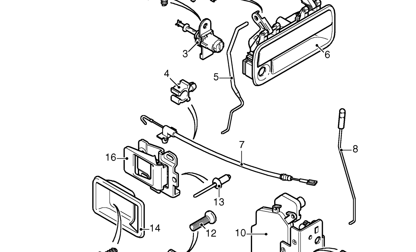 Front door central locking components