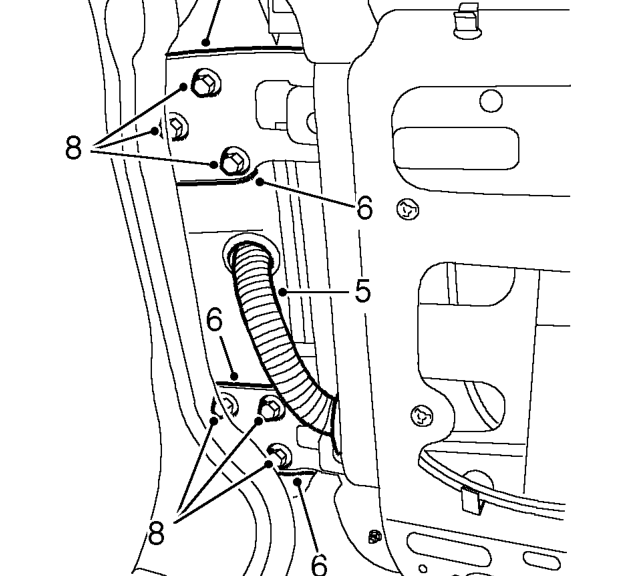 Door assembly - tail – Remove 2 screws from tail door check strap, release strap and position aside.