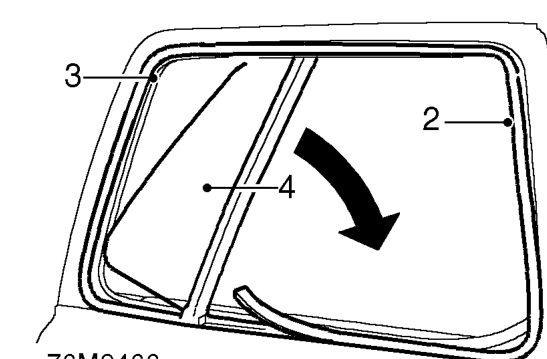 Seal - glass channel - rear door – Remove rear door glass. See this section.
