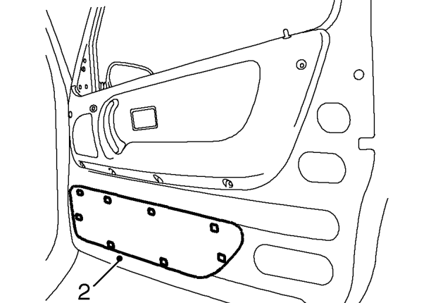 Water shedder - lower - 3 door – Remove front door pocket. See this section.